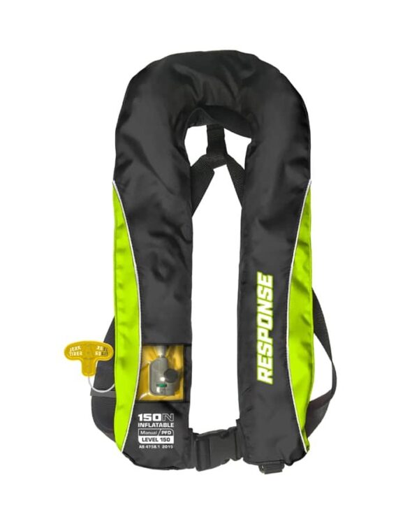 RESPONSE MANUAL INFLATABLE ADULT LIFE JACKET GREEN My Mates Outdoors