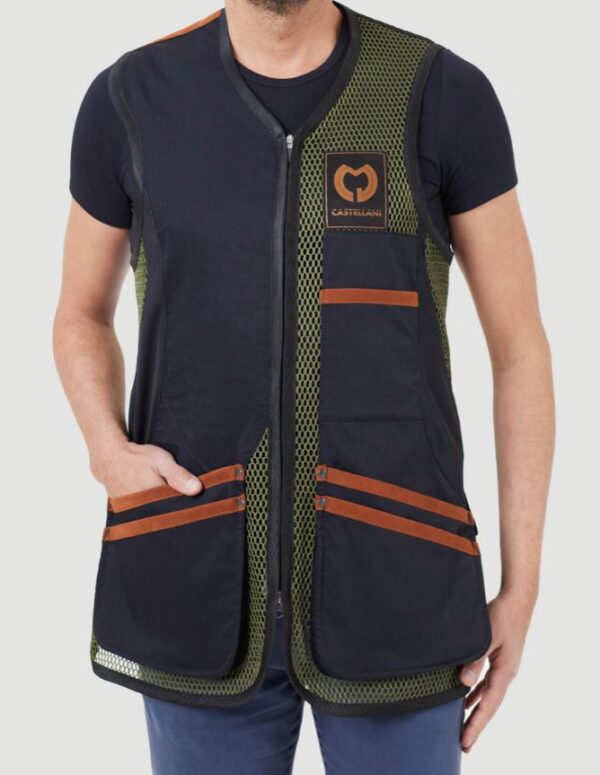 CASTELLANI SPORTING PRO VEST MENS MEDIUM BRONZE GREEN/BLACK/BLACK