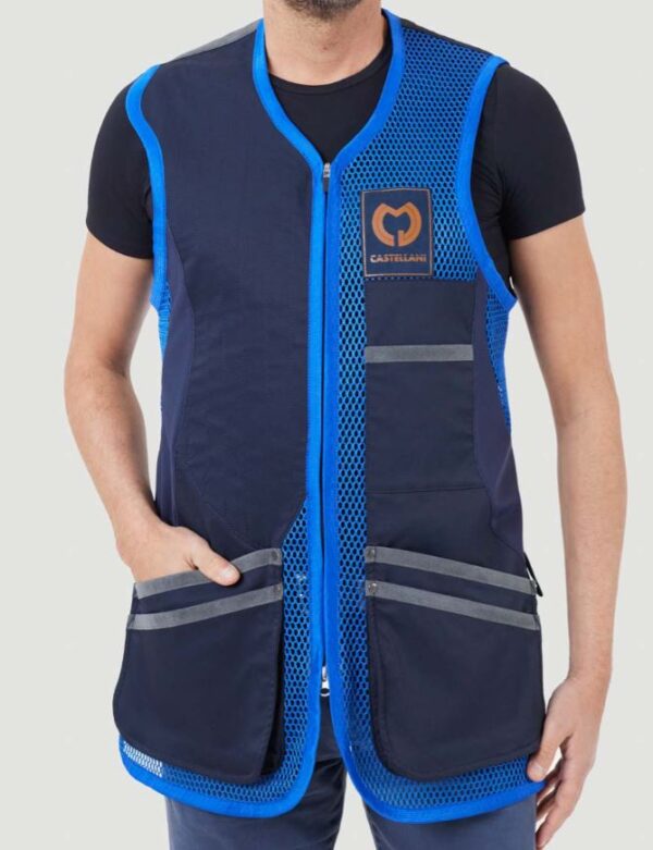 CASTELLANI SPORTING PRO VEST MENS SMALL LIGHT BLUE/NAVY