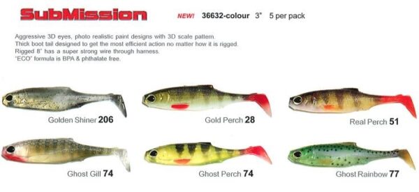 BIWAA SUBMISSION 3" GHOST RAINBOW 5PK